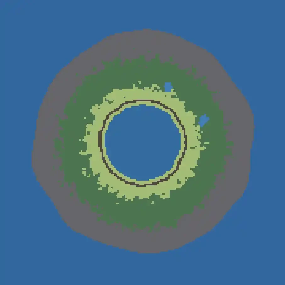 Concentric rings, Caldera Lake